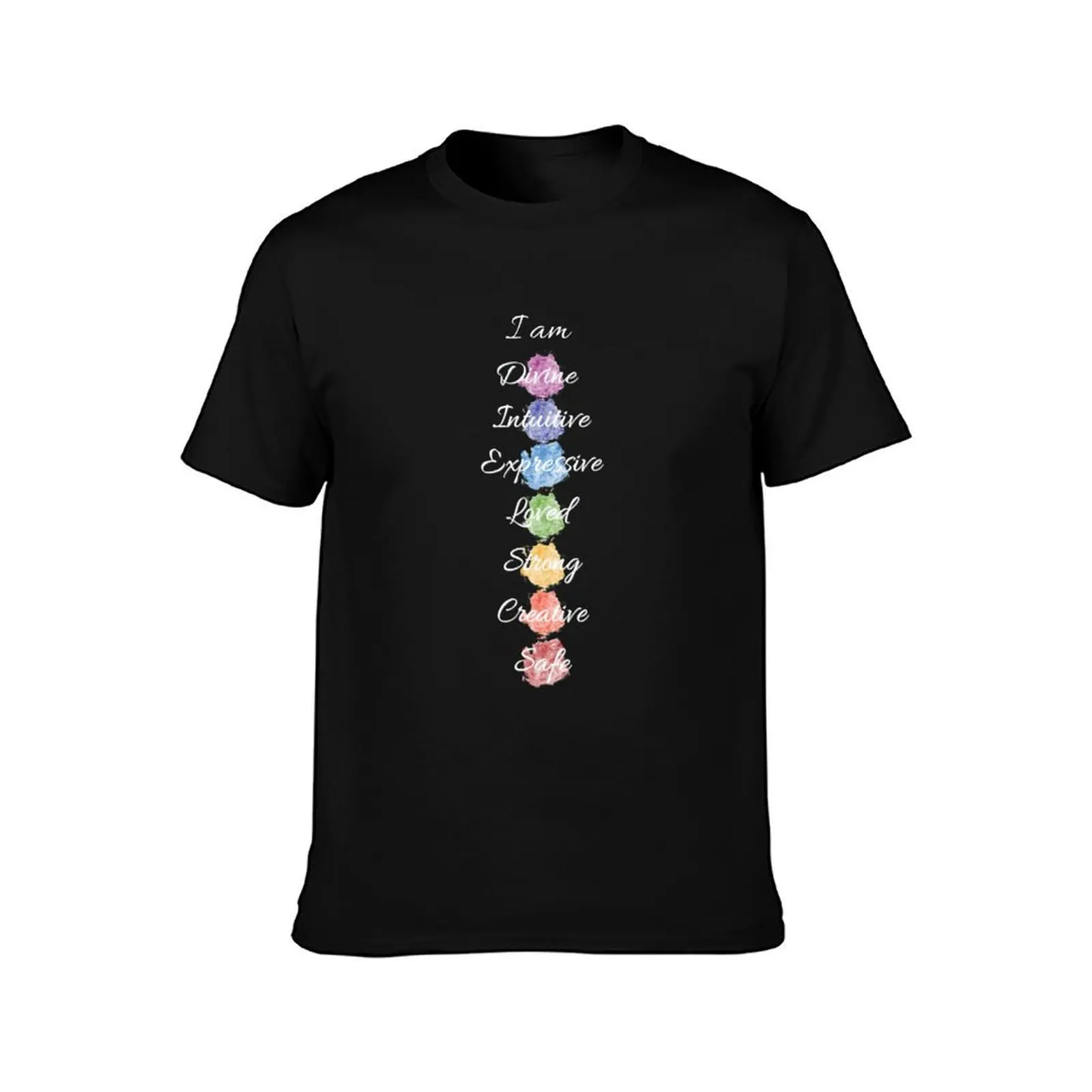 Chakra Energy Affirmation T-Shirt Soft Casual Short Sleeve Cotton Tee T-Shirt