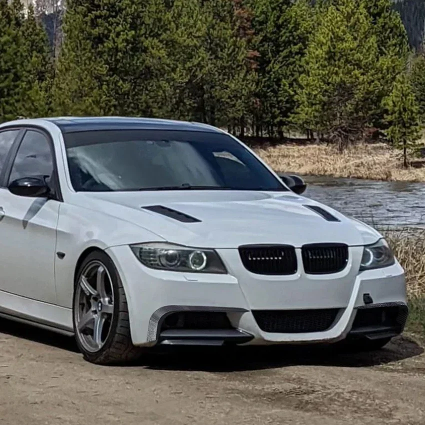 E90 E91 передний бампер спойлер диффузор сплиттер для BMW 3 серии M Sport Pre-LCI 2005-2008 2009-2012 глянцевая черная отделка вентиляционного