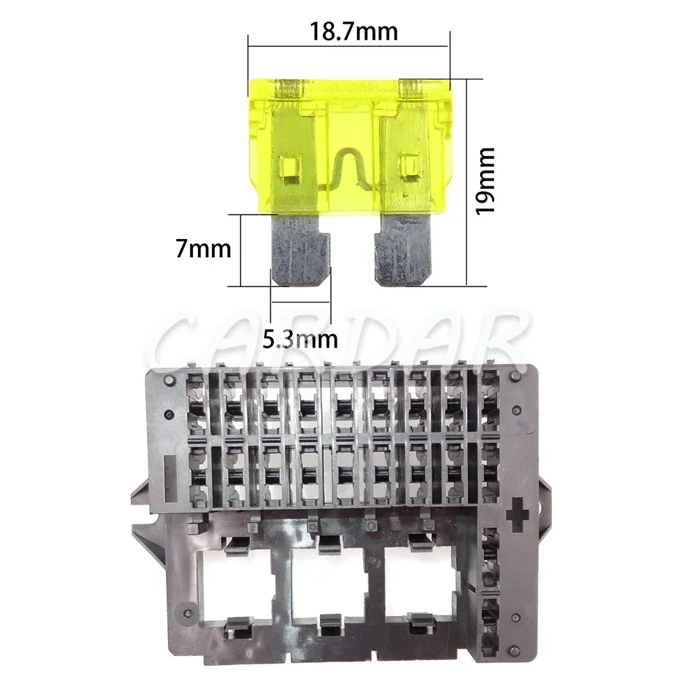1 Set 20 Way Medium Blade Fuse Holder AC Assembly For Auto Car Truck Trailer Middle Fuse Block Automobile Multi-way Fuse Box