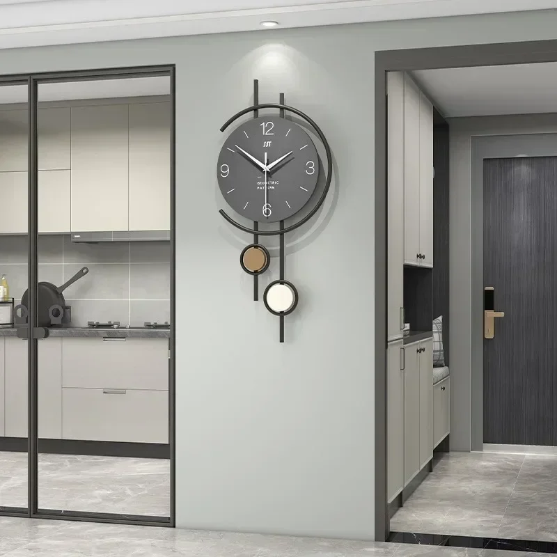 2026 Unique Simple Modern Wall Clocks Metal Pointer Noiseless Living Room Wall Clocks Dining Room Bedroom Art Room Decorat