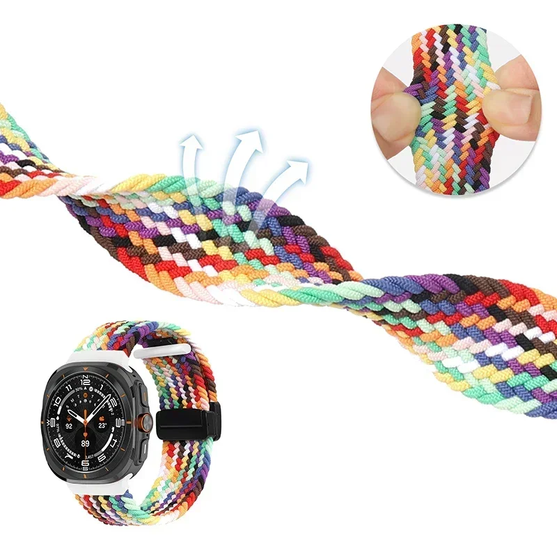 Nylon Braided Loop Strap For Samsung Galaxy Watch Ultra 47mm Magnetic Bracelet Wristband for Galaxy Watch Ultra 47mm Accessories image 5