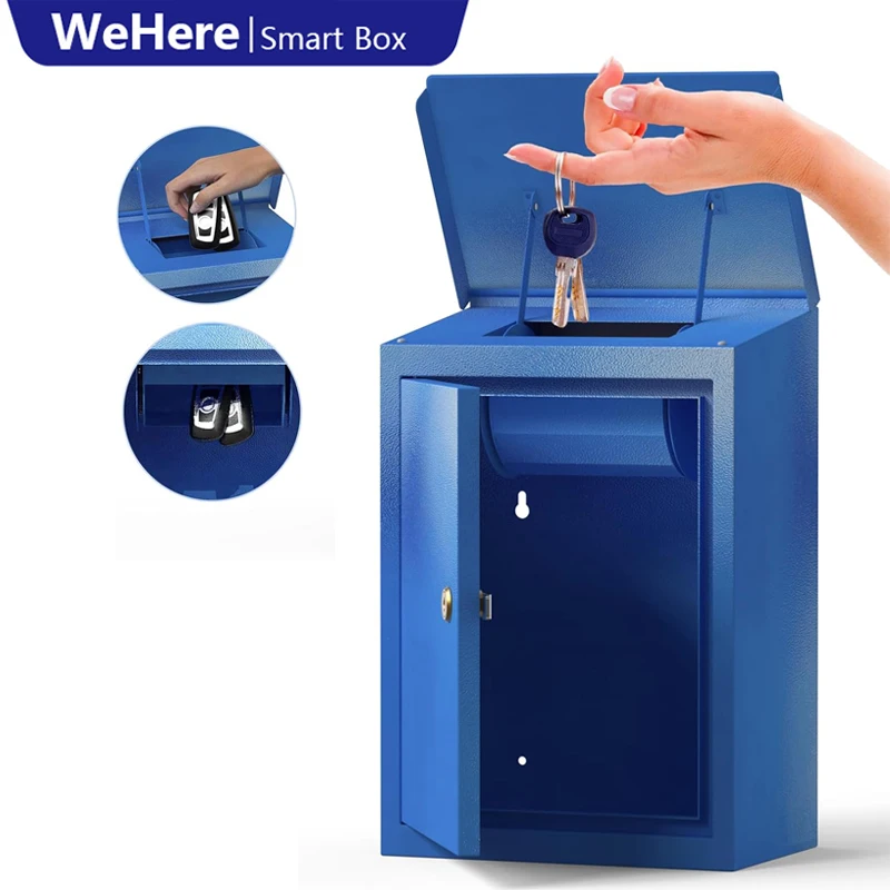 

WeHere Key Drop Box for Outside Wall Mount,Key Return Box for Automotive,Anti-Thief&Waterproof Design for Outdoor