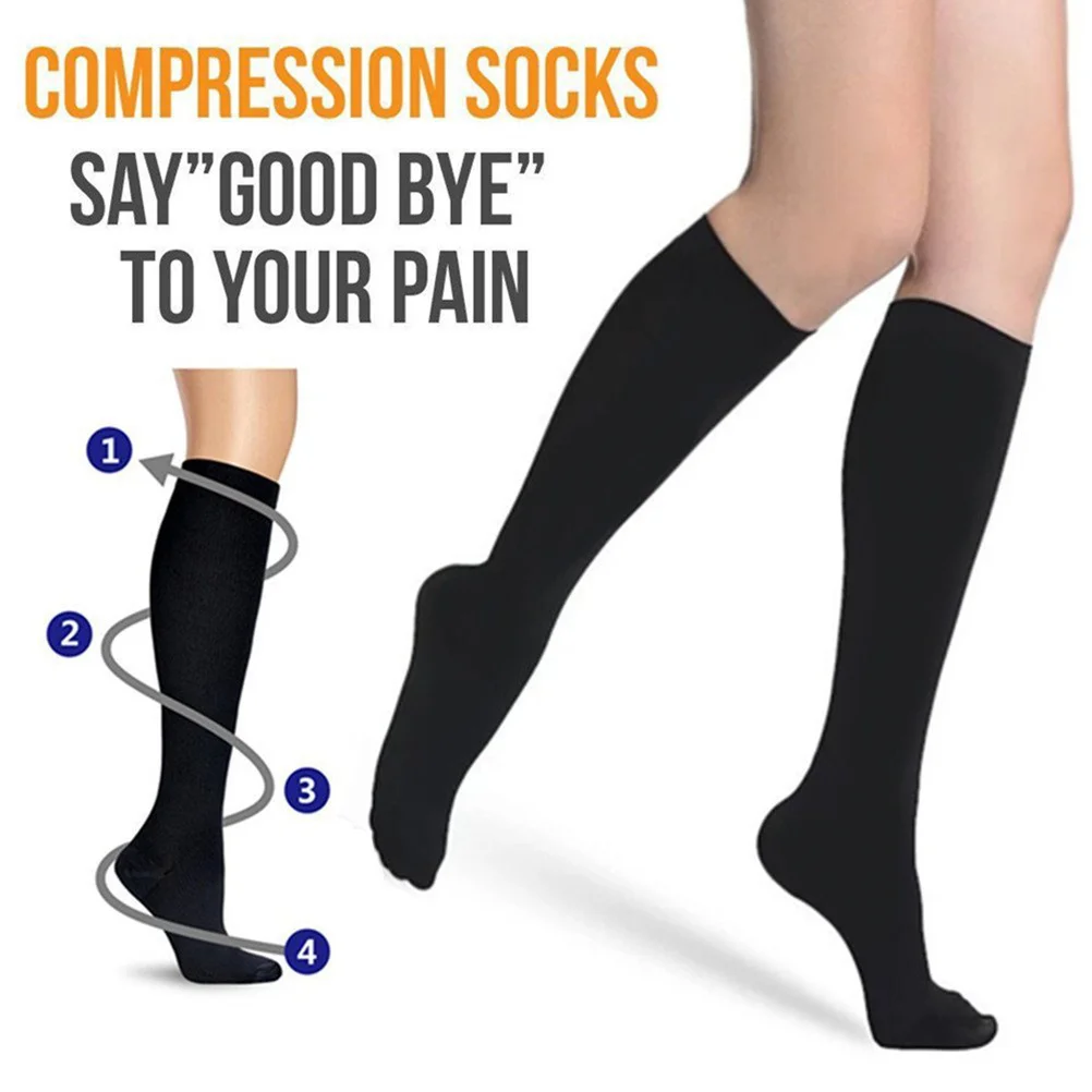 

4Pairs Compression Stockings for Men Women Enhanced Circulation Breathable Socks Reduce Leg Fatigue Varicose Vein Support