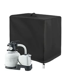 Universal Sand Filter Pump Cover 420D Oxford Fabric Waterproof UV Resistant Protection Sleeve for Swimming Pool Pump Dust Cover
