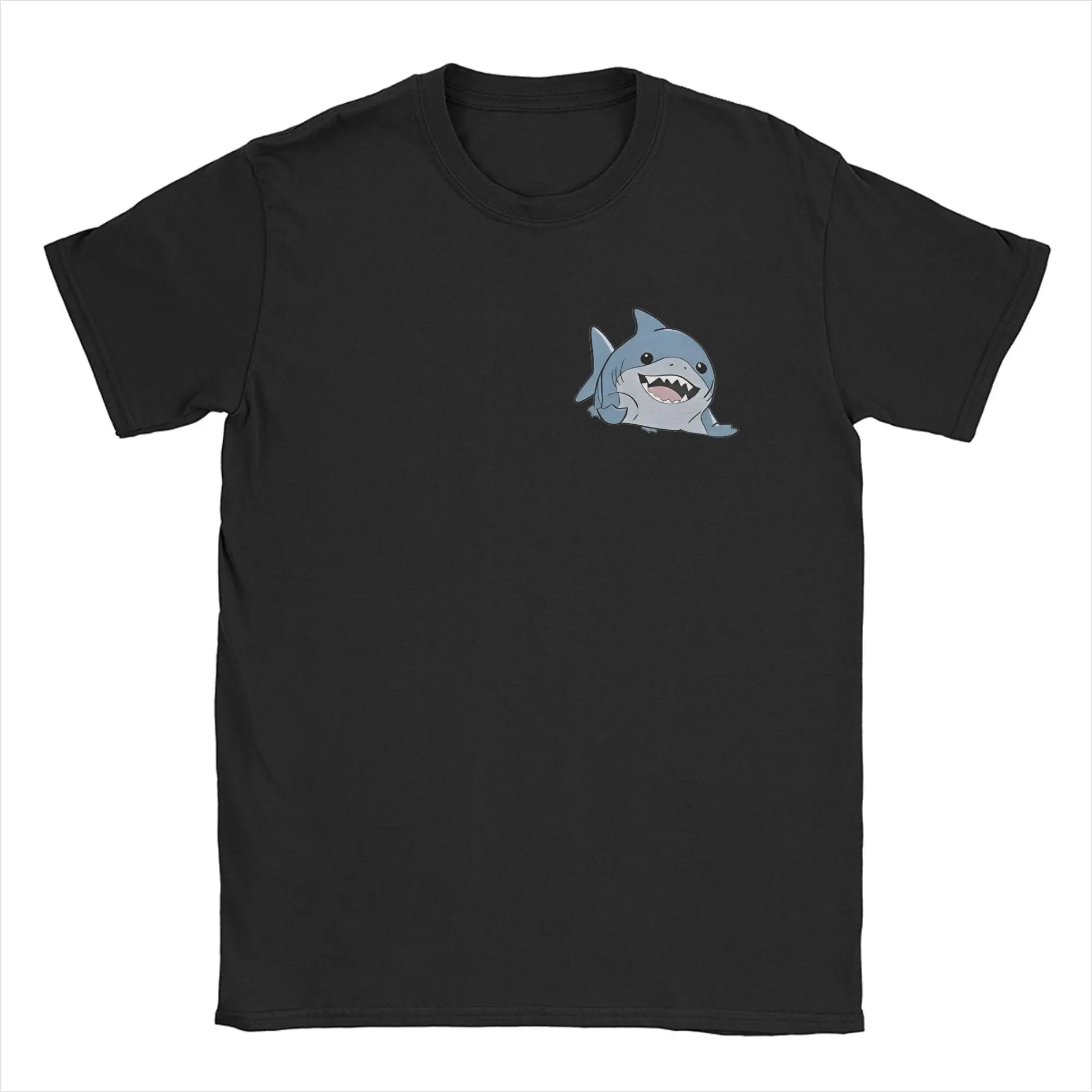 Cute Jeffs the Shark T-Shirts for Men Women  Vintage Pure Cotton Tee Shirt Round Neck Short Sleeve T Shirts Plus Size Tops