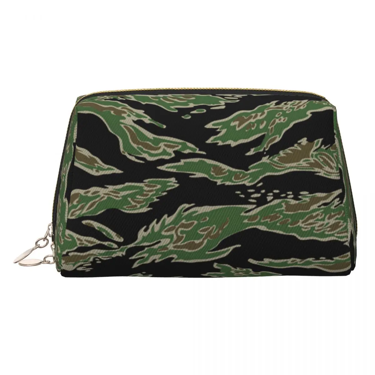 Tiger Stripe Camouflage Military Camo Women Cosmetic Bag Travel Makeup Organizer Pouch Toiletry Storage Dopp Kit Case