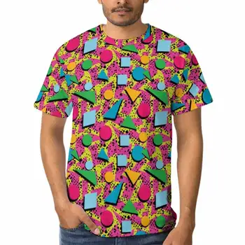 80年代90年代3D印花T卹 男士嘻哈短袖T卹 霓虹迪斯可派對服裝 寬鬆T卹 原宿Y2K上衣 童裝 8 最佳銷售 霓虹上衣 - №3