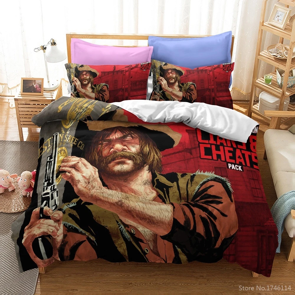 3D Game Printed Red Dead Redemption Duvet Cover Set Twin Full Queen King Size Bedding Set Soft Quilt Cover with Pillowcase Set