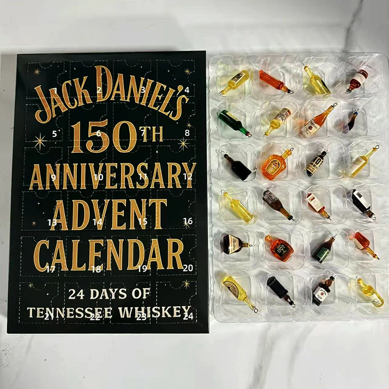 صندوق تقويم قدوم الويسكي بيرة ثلاثية الأبعاد لمدة 24 يومًا - مجموعة هدايا العد التنازلي للعطلات مع مشروبات حرفية متنوعة للاحتفال بعيد الميلاد #1