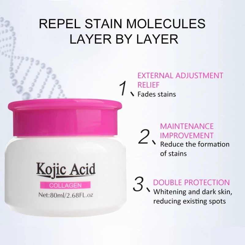 Kojic Acid Bone Collagen Facial Cream Whitening Moisturizing Brightening Remove Dark Spots Nourishing Lotion Skin Care Products