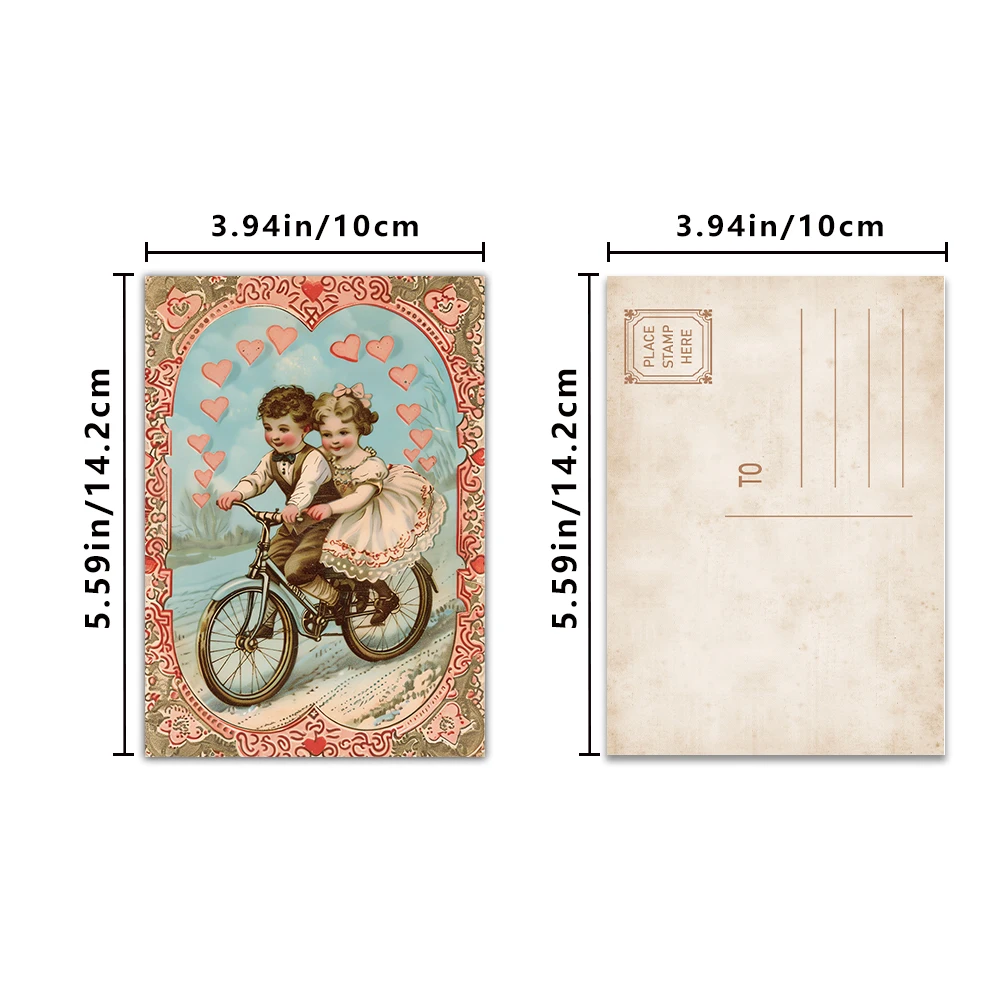 32개 빈티지 발렌타인 데이 인사말 카드, 사랑 표현 거실 장식, 두꺼운 카드지, 침실 장식, 고품질