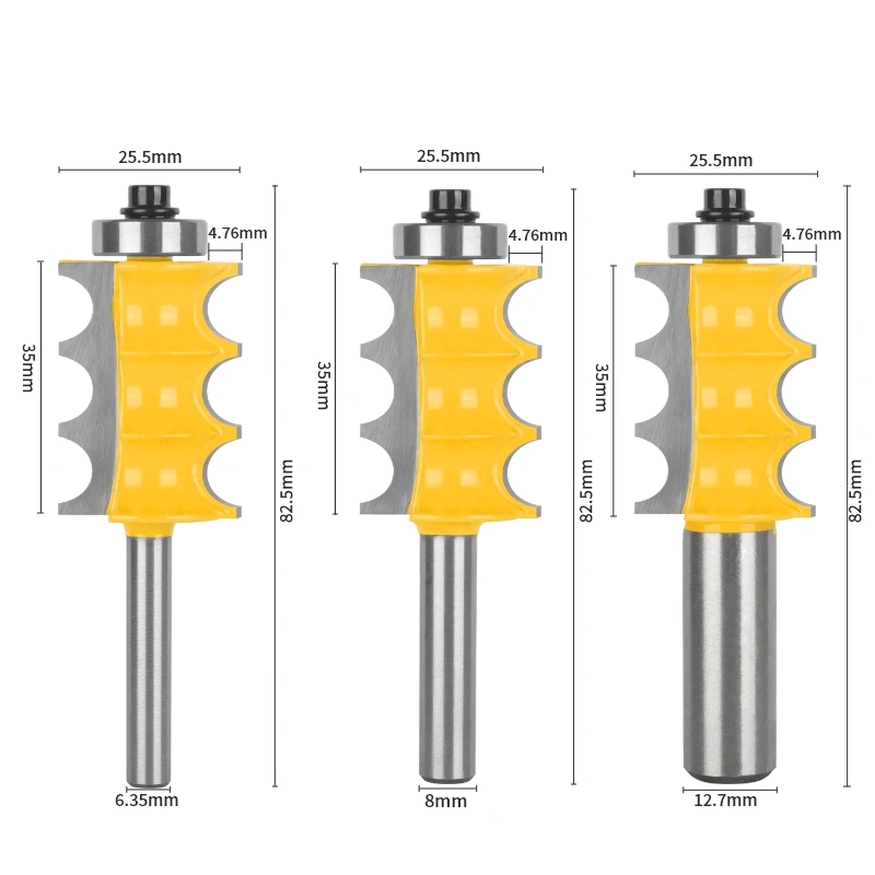 Nxwind Multi-Fluting Bit Triple Bead Router Bit Carbide Snijders Houtbewerking Frees Voor Hout Bit Gezicht Mill End molen