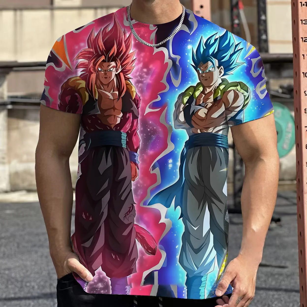 2026 Sommer Dragon Ball Retro Fitness T-Shirt Herren Oversize 3D-Druck Kurzarm Familien-Unisex Kinder-Sportshirt