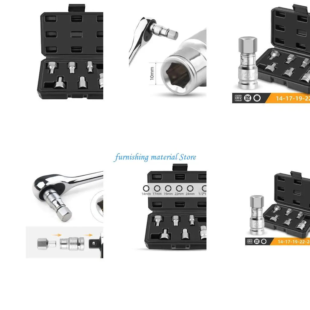 

Y5GD Industrial Grade Bit Socket Set with Storage for Case 1/2-inchx10mm Buckle 6