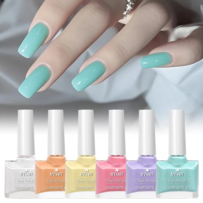 6pcs/set 15ml Water-Based Nail Polish Long Lasting Quick Drying No