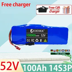 52V 14S3P 100Ah 100000mAh 18650 1000W Lithium Battery Pack Suitable for Balance Cars, Electric Scooters, Tricycles with Charger