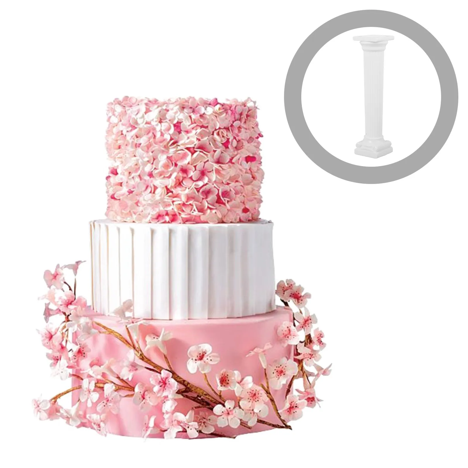 4Pcs Cake Support Pillars Roman Column Decoration Cake Pillar for Wedding Birthday Anniversary Photo Prop Dessert Topper