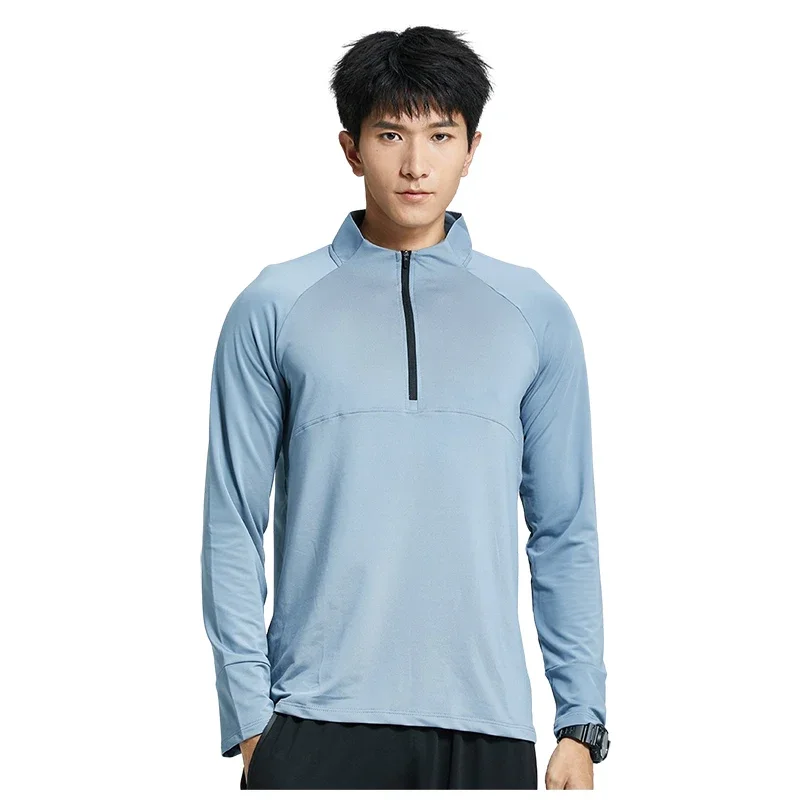 

New Winter Autumn Quick Dry Running Sport Shirt Zipper Fitness Gym Sports Jogging Casual Basketball Sport Top Men's Sportswear