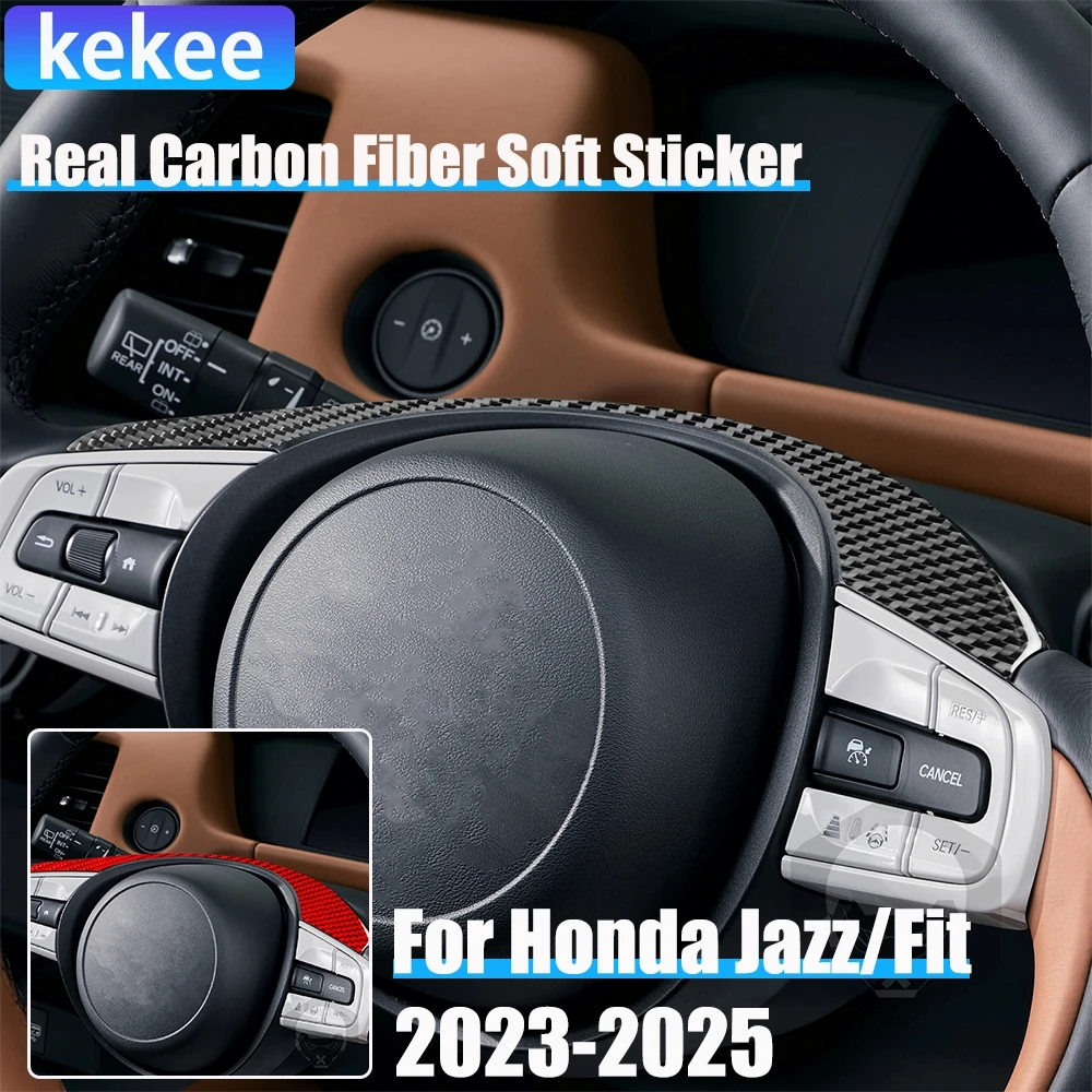

Автомобильные аксессуары из настоящего углеродного волокна, панель водителя, декоративная накладка, мягкая наклейка для Honda Fit/Jazz GR9 2023 2024 2025