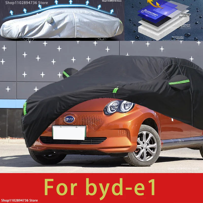 

Для byd e1 fit наружная защита, полные автомобильные Чехлы, снежный чехол, Солнцезащитный водонепроницаемый пыленепроницаемый внешний черный чехол для автомобиля