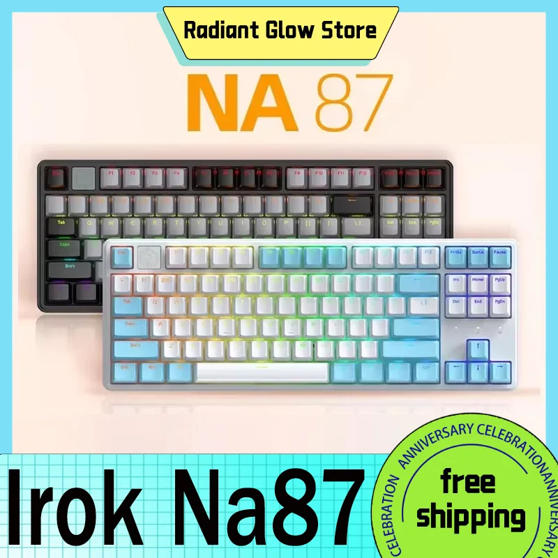 

Irok Na87 Mechanical Keyboard Magnetic Switch Wired Hotswap E-Sports Keyboard 87keys Customize Accessories Office Gaming Gifts