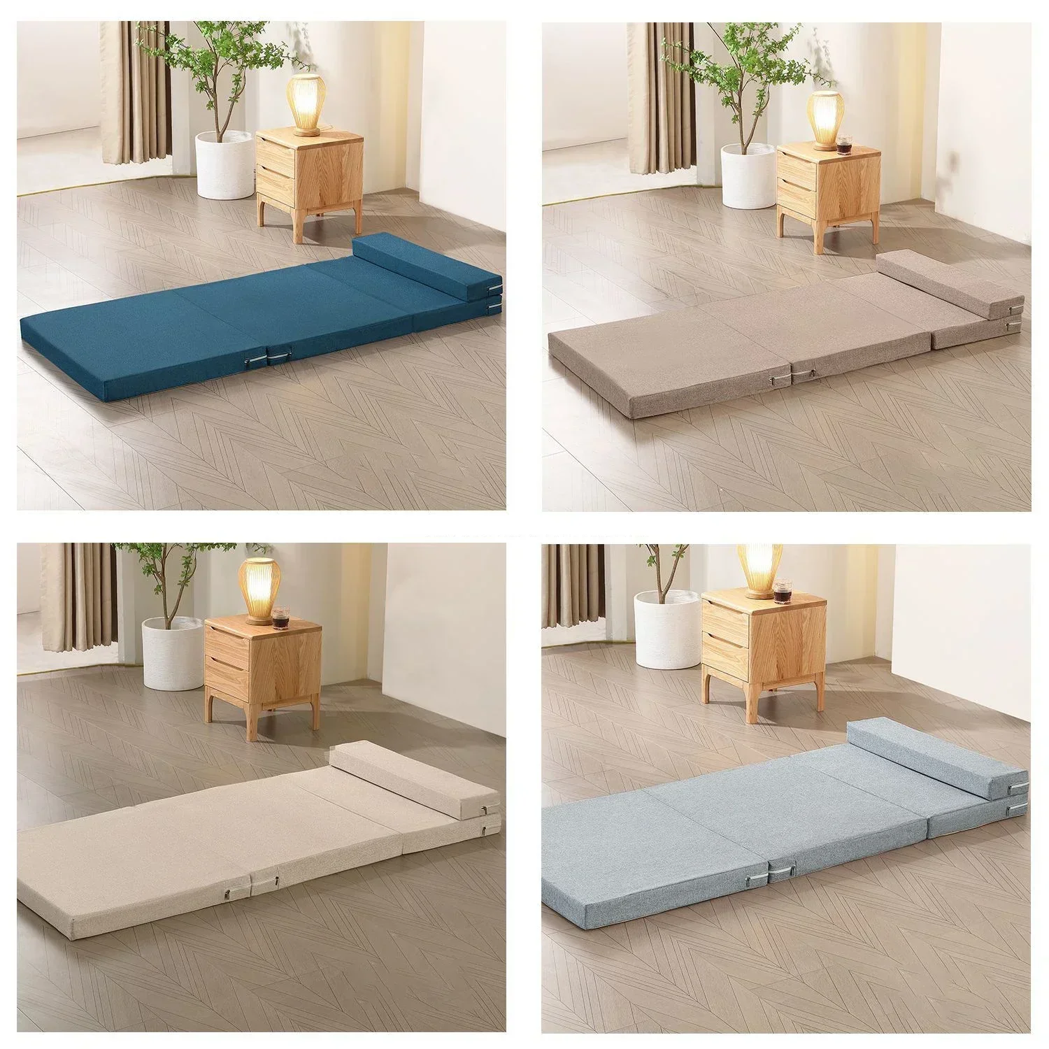 Single Memory Foam Folding Mattresses Soft Lazy Tatami Yoga Mat for Sleeping on The Floor Office Workers Lunch Break Portable