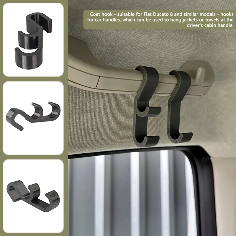 

Caravan Coat Hook for Fiat Ducato 8 and Similar Models Hooks Plastic for Car Handles Can Hang Jackets or Towels RV Accessories