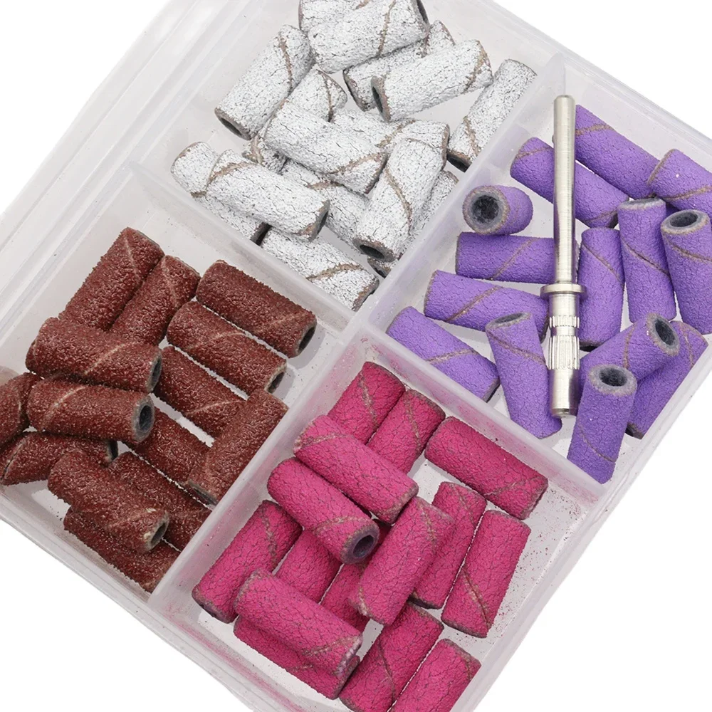 60 stücke 4 Körnungen mit Mini-Dorn-Nagel kunst 3mm Mini-Schleif sandring bänder setzen elektrische Schleif maschine Nagels chleifkopf nagel – Detail 1