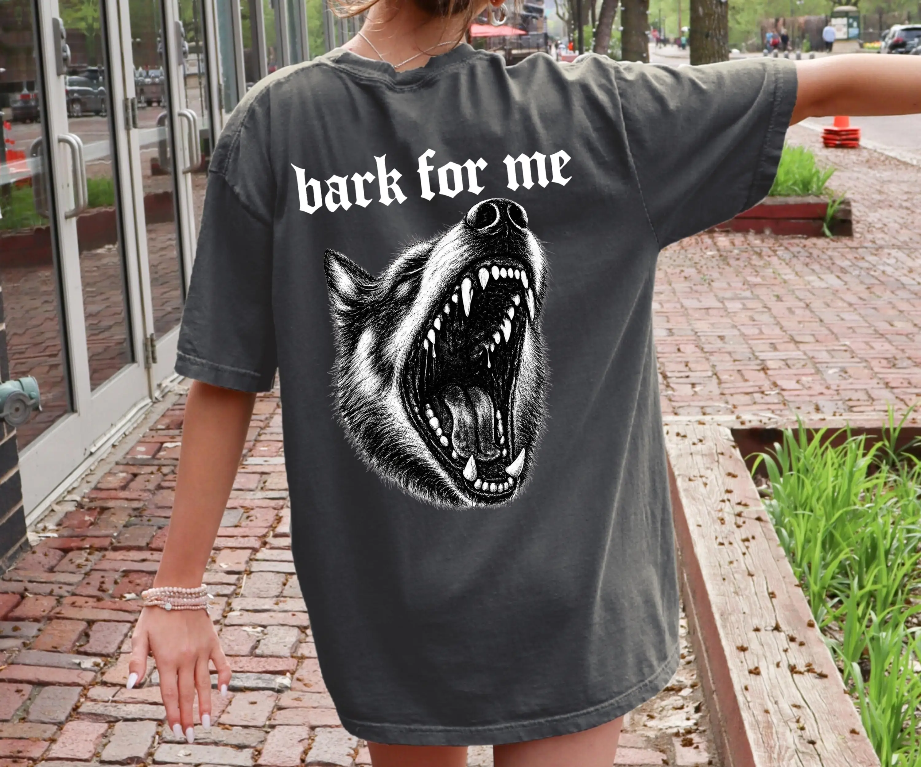Comfort Colors® Bark For Me Shirt, Gothic Dog Graphic T-Shirt, Bold Aesthetic Top, Yk2 Style Bark Dog T-Shirt, Punk Shirts