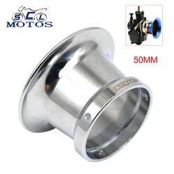 Sclmotos 50mm Stainless Steel Carburetor Air Filter Cup Velocity Stack Funnel Trumpet For PE PWK 21-30MM Motorcycle Carburetor