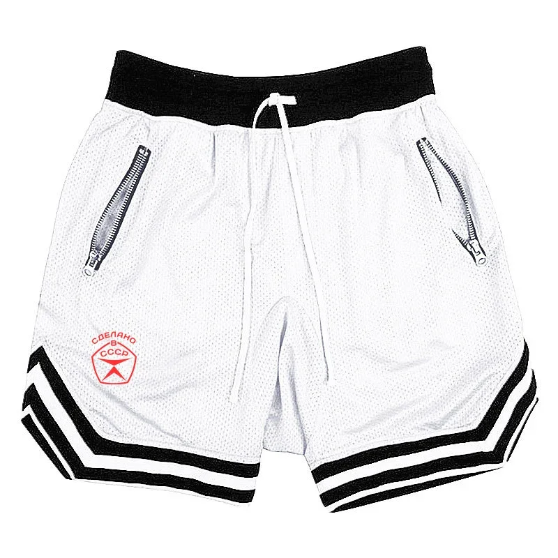 

Шорты мужские с принтом СССР, Повседневные Удобные дышащие свободные штаны, Российский союз, лето 2024