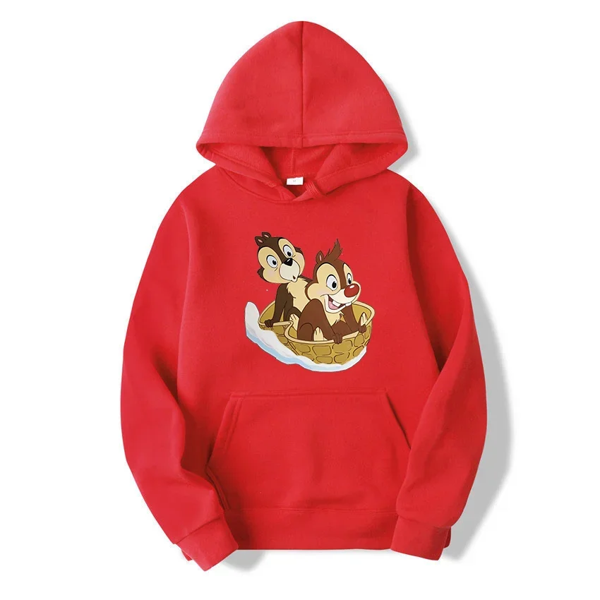 Cartoon Men Hoodies Disney Chip and Dale Creative Fashion Graphics Comfortable Trendy Hip Hop Autumn Winter Male Sweatshirts