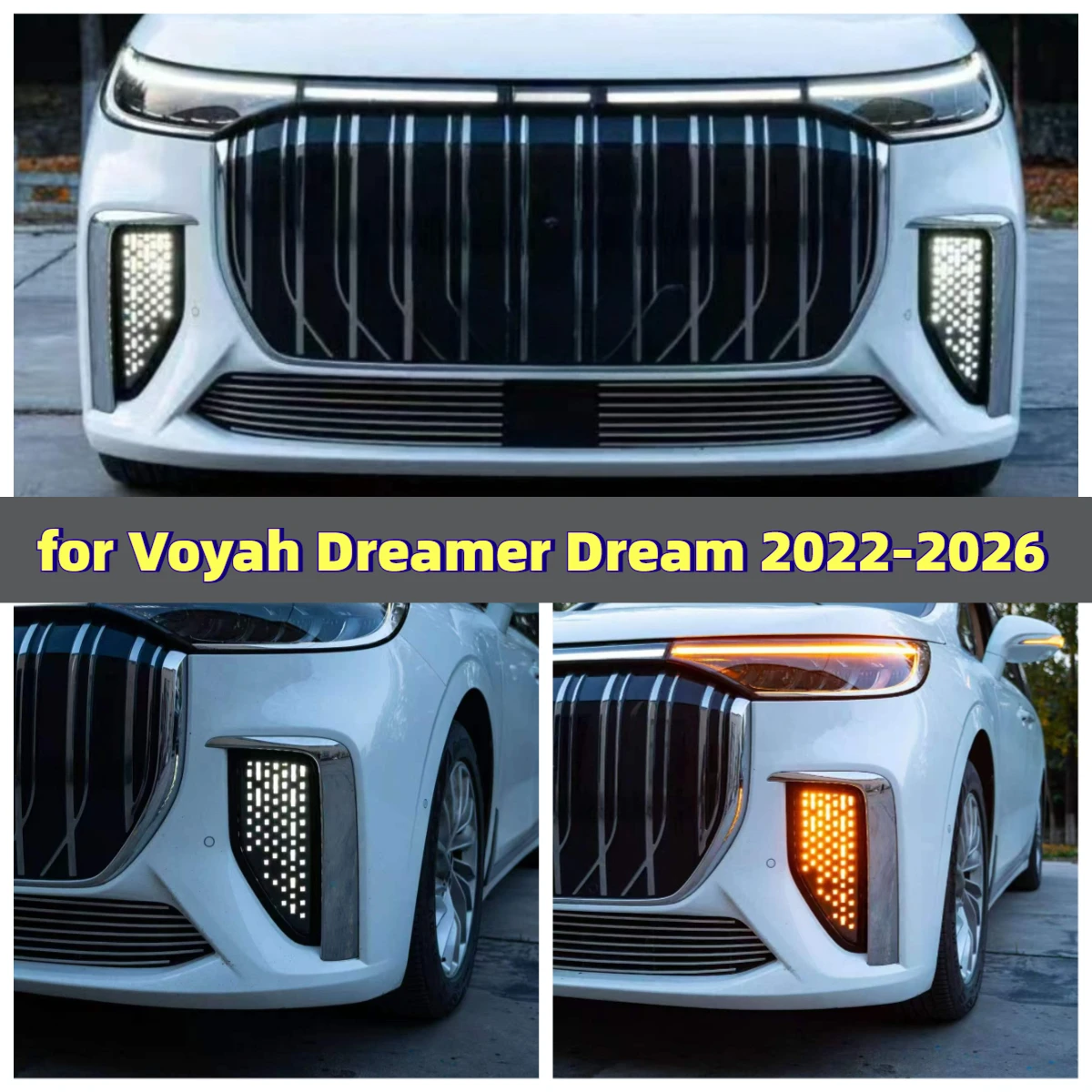 Car Front Bumper Decorative Light Starry Galaxy Led Daytime Running Light Dymanic Turn Signal for Voyah Dreamer Dream 2022-2027