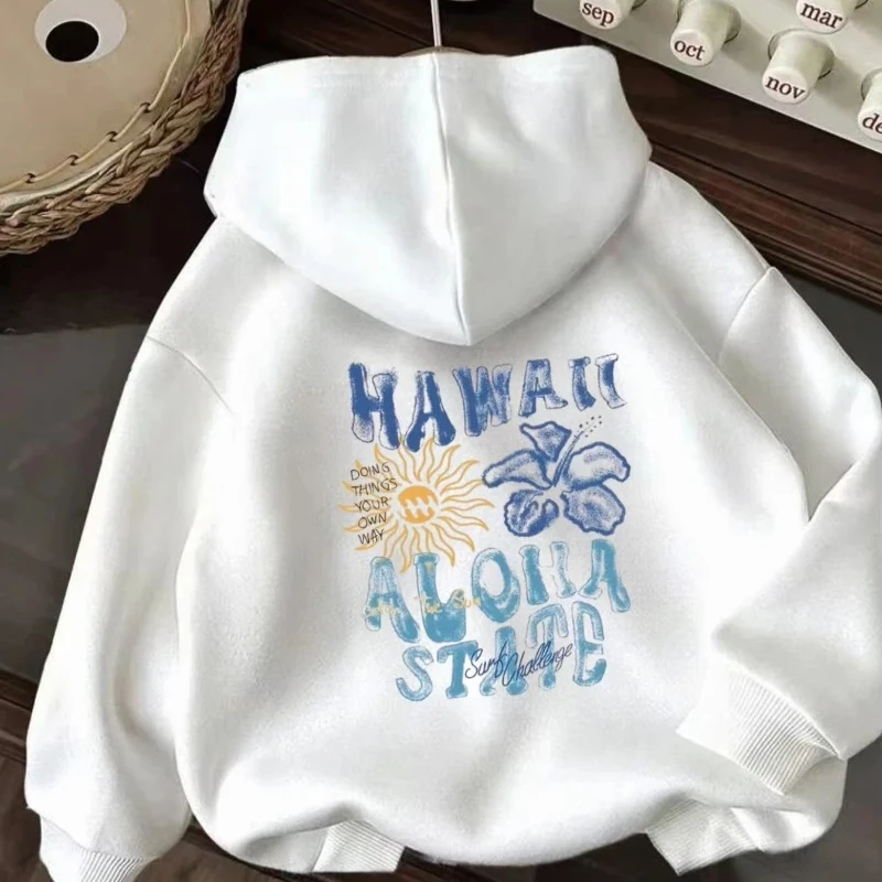 2025 الخريف الشتاء الرجال النساء طويلة الأكمام هوديي الجولة الرقبة هاواي زهرة طباعة الإبداعية فضفاض البلوز ملابس كاجوال #1