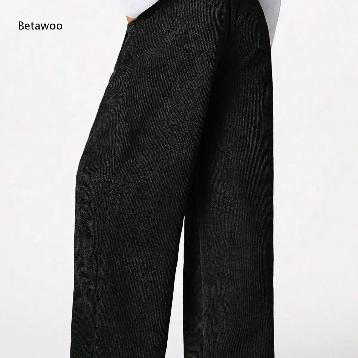 Women Solid Wide Leg Sweatpants Elastic High Waist Drawstring Loose Fit Long Trousers Casual Suitable for Everyday Wear