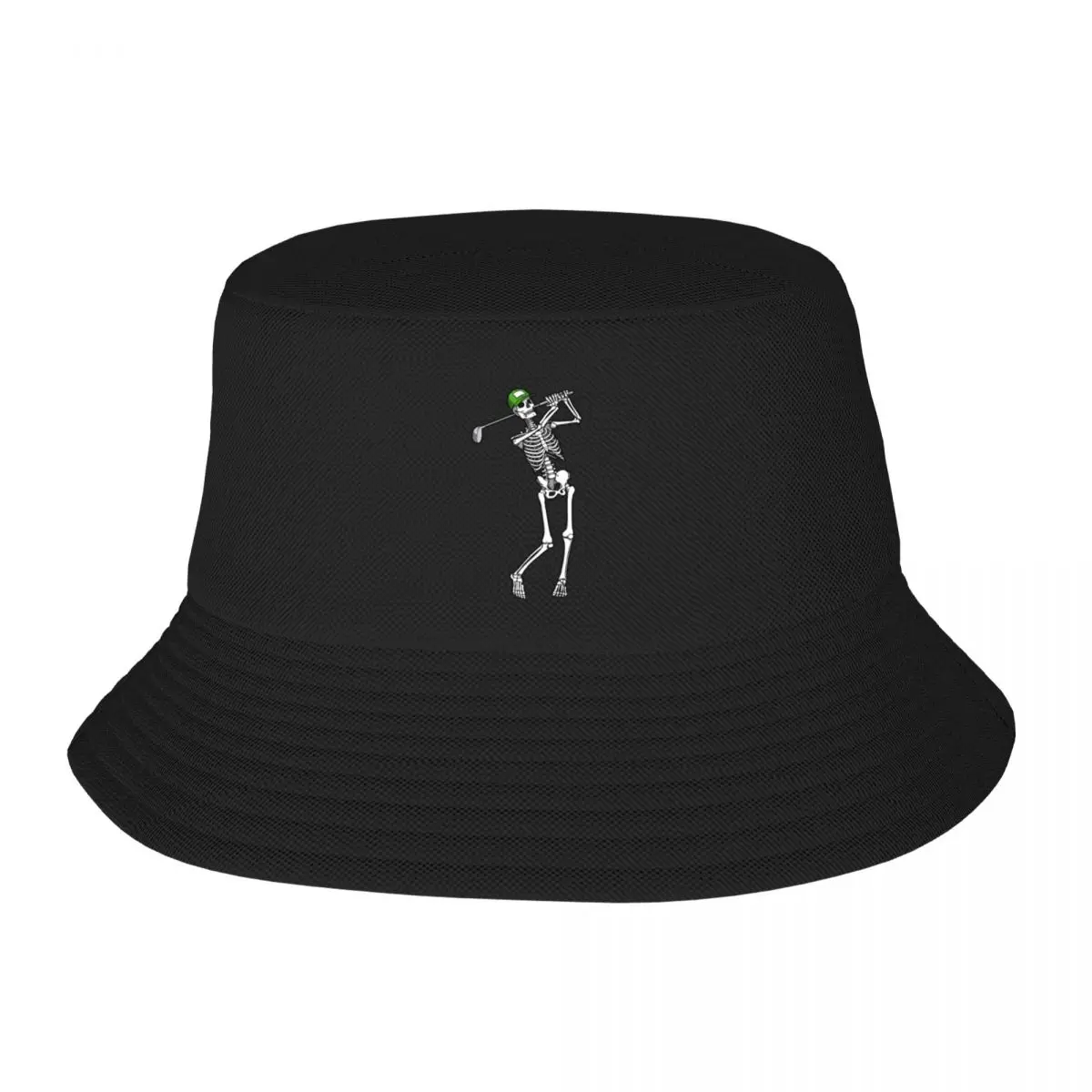 Golf Funny Golfing Skeleton Golfer Halloween Pattern Bucket Hat Snap Back Hat Ball Cap Caps Hat For Men Women\'s