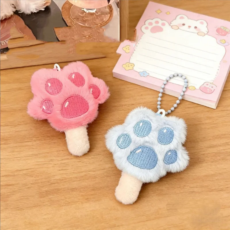 10cm Cat Claw Ice Stick Plush Doll Keychain Squeak Animal Pendant Soft Birthday Gift for Cat Lovers