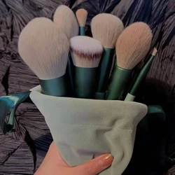 13/8PCS Makeup Brushes Pro Green Brush Set Powder Eyeshadow Blending Eyeliner Eyelash Eyebrow Make Up Beauty Cosmestic Brushes