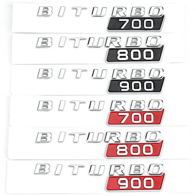 BITURBO 700 800 900 Letters Car Logo Sticker for Mercedes-Benz Brabus 800 900 modified Accessories Side Fender Decorative Decal