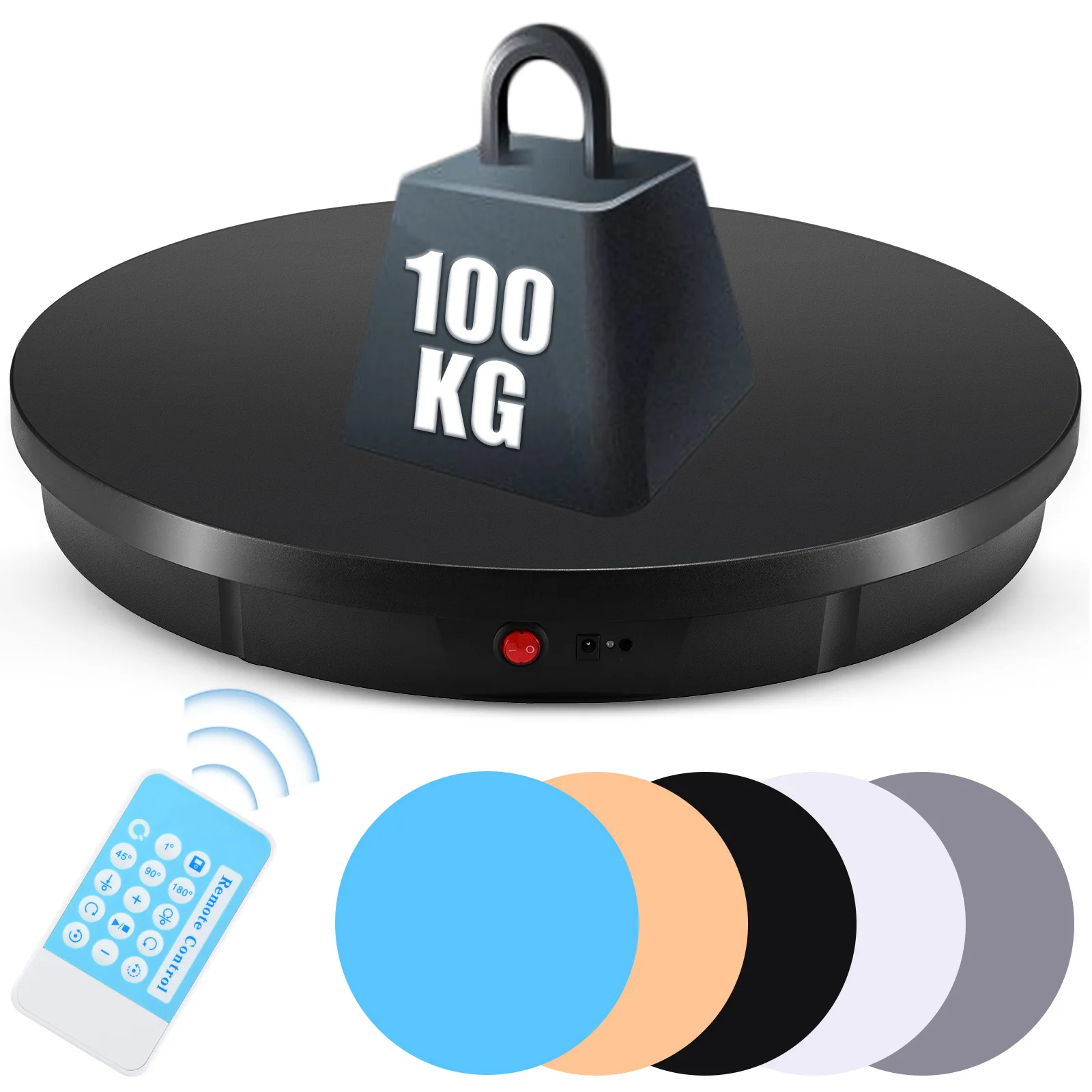 Espositore rotante elettrico da 100 kg con carico di 52 cm 360 °   Batteria porta gioielli giradischi per oggetti di scena per riprese video fotografiche