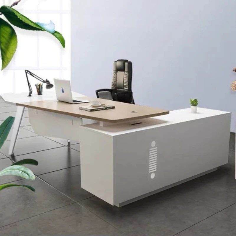 

Waterproof Household Office Desk Modern Luxury Writing Wooden Computer Desks Storage Executive Side Mesa De Escritorio Furniture