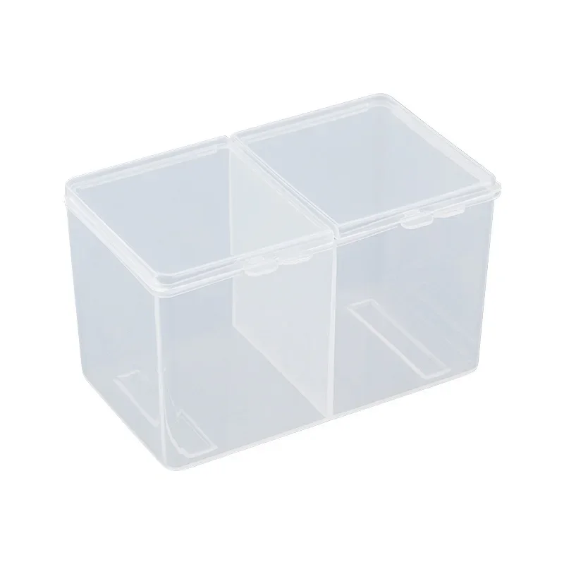 Clear Makeup Storage Box with Lid, 2-Grid Dustproof Organizer for Skincare, Cosmetics & Sundries – Perfect for Countertop