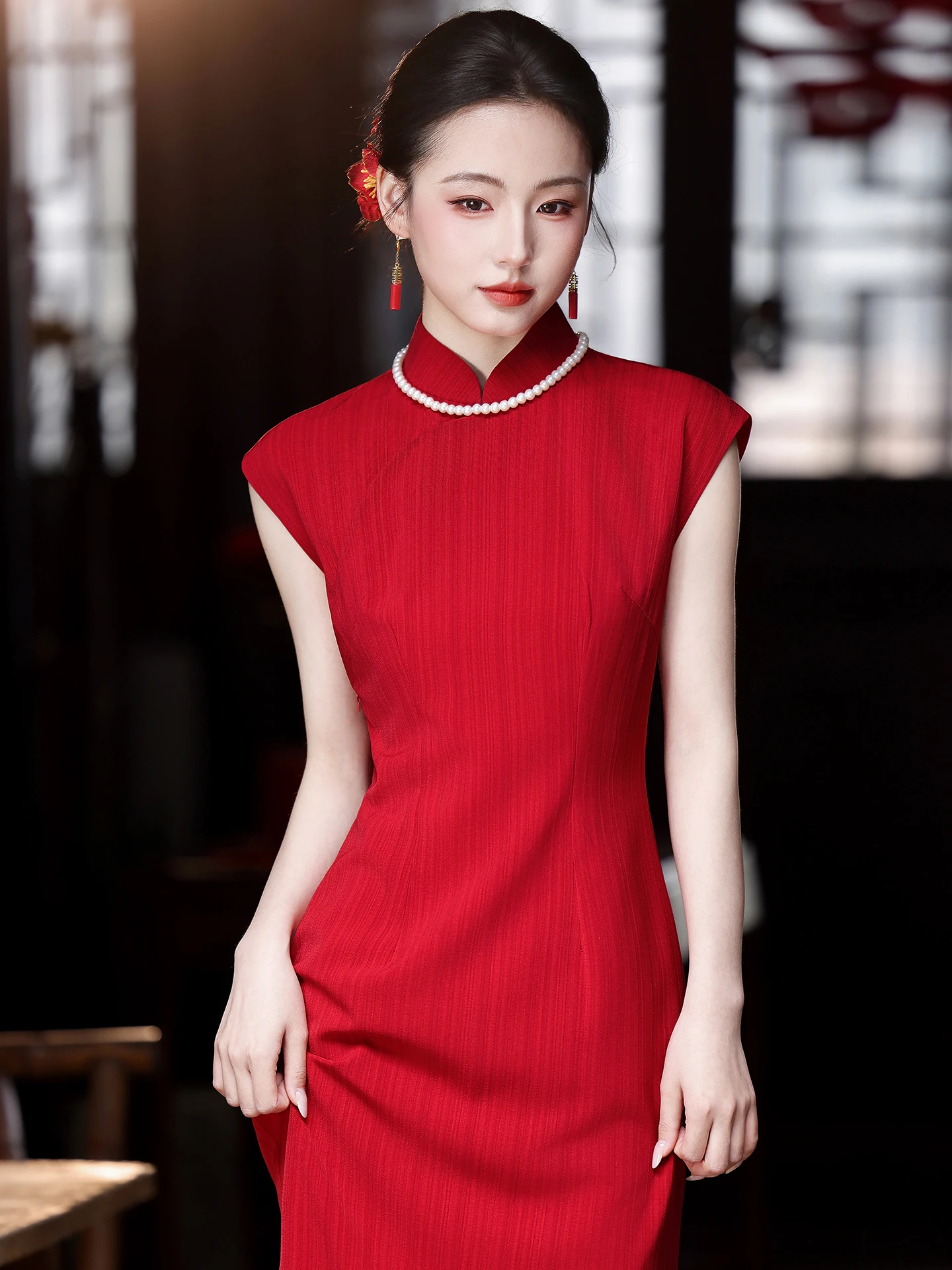 

Red Chinese Style Wedding Dress New Bride Departure Ceremony Evening Gown Return Home High-End Morning Robe