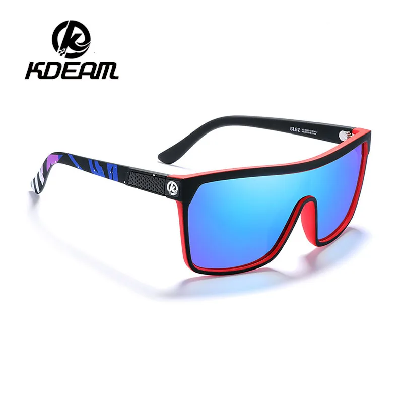 KDEAM Brand One-Piece Sunglasses UV400 Cycling Glasses Polarized Large Frame Unisex Bicycle Eyewear Outdoor Windproof Goggles