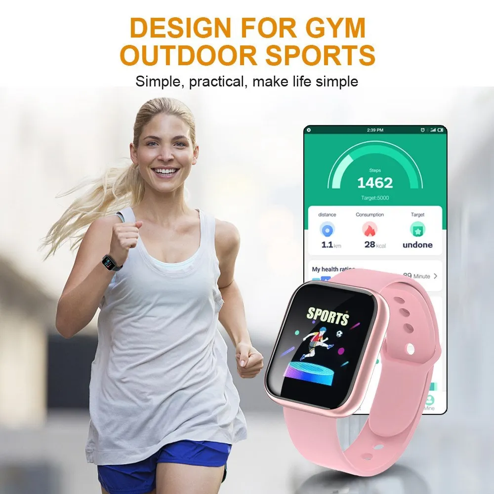 Wholesale 20Pcs Smartwatch D20 Men Women Smart Watch Y68 Fitness Tracker Sport Heart Rate Monitor Wristwatch Pro for IOS Android