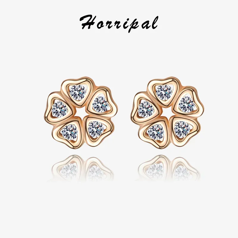 

Flower Stud Earrings D Color VVS1 Moissanite Plated 18K White Gold Sterling Silver Fashion Party Earring for Women Fine Jewelry