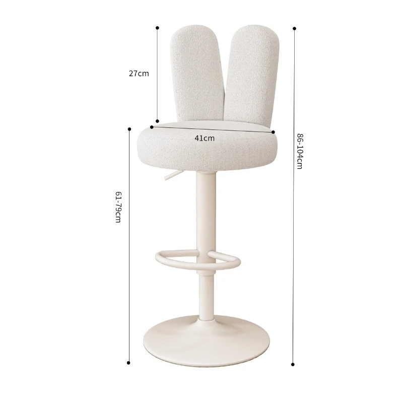 كريم نمط بار البراز لطيف أرنب الأذن على شكل كرسي مسند الظهر ارتفاع قابل للتعديل وتدوير مكافحة البراز الأثاث كرسي دوار #6