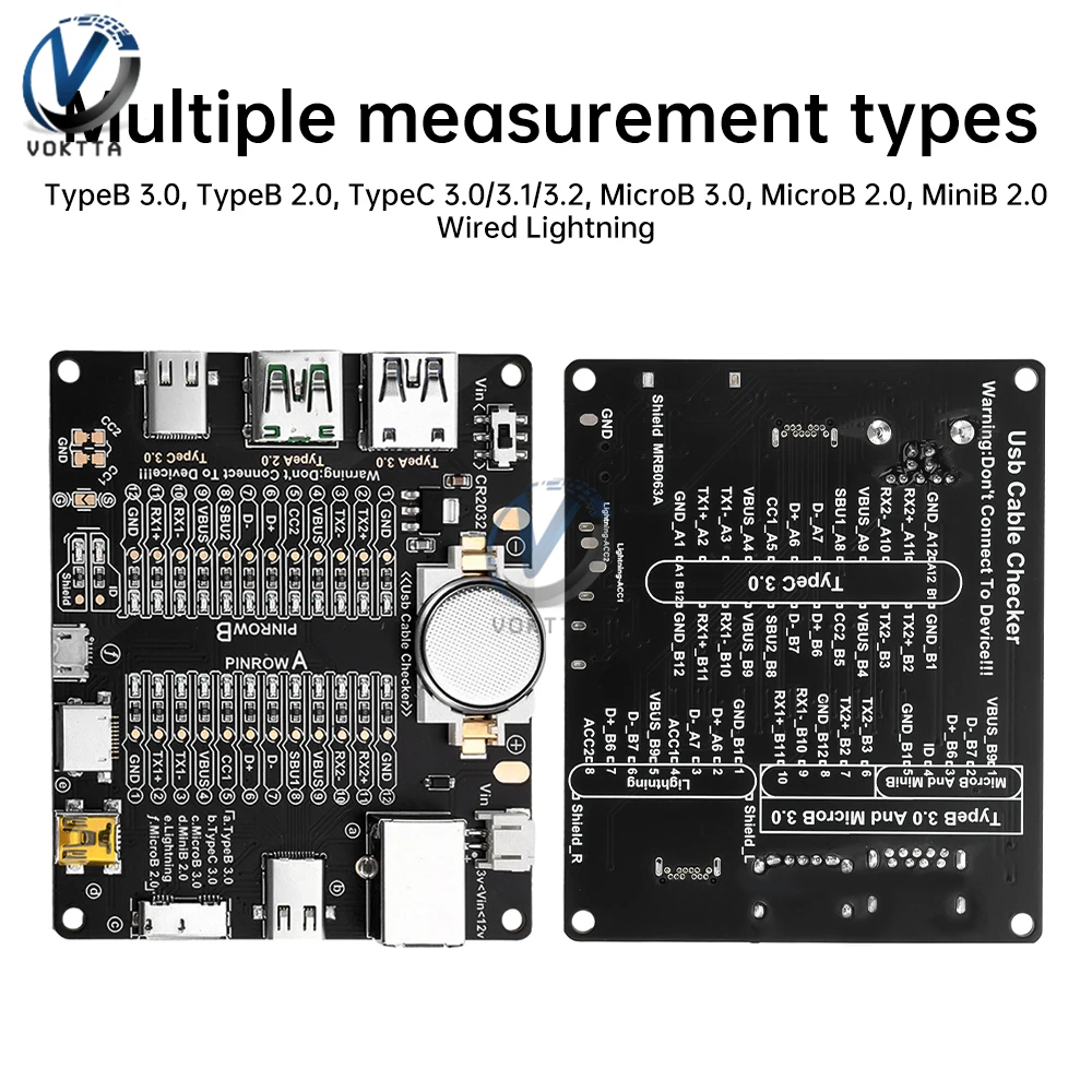 Imagem -06 - Usb Data Cabo Detection Board Verificador de Cabos On-off Switching Tipo-c Micro Usb c Cabo Tester Pcb Curto-circuito