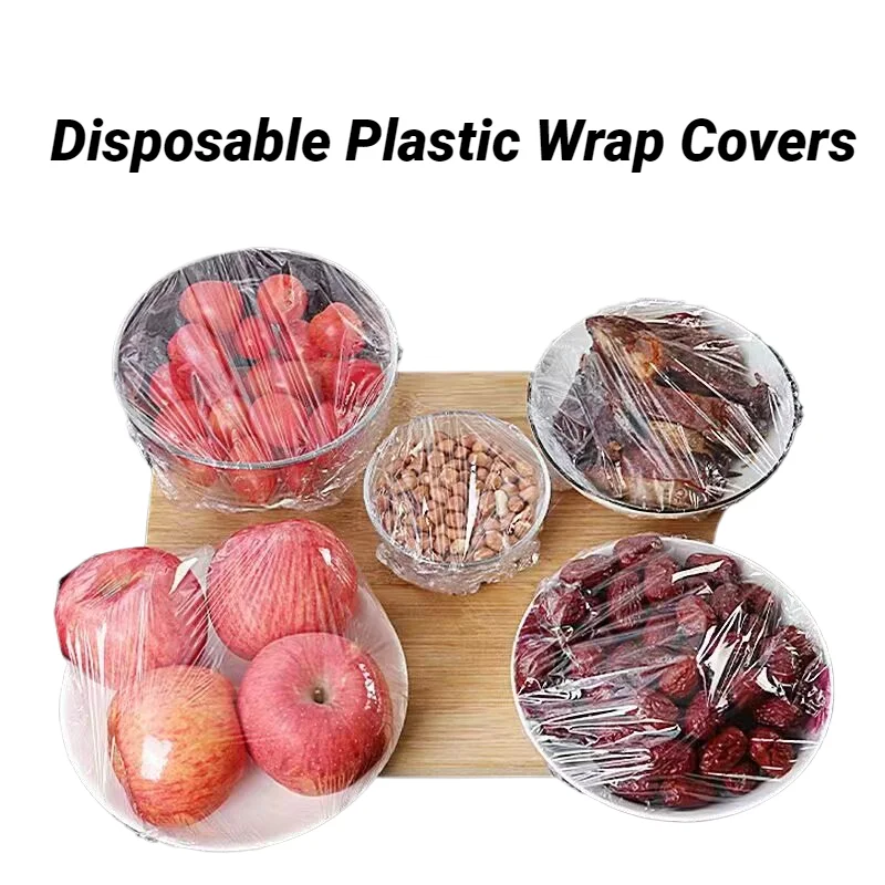 Disposable Elastic Food Covers Durable Lids For Bowls Plates Kitchen Food Saver Thickened Waterproof Plastic Shower Hair Caps