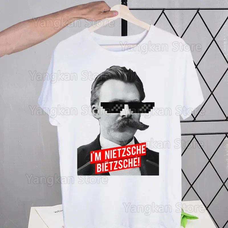 God Is Dead Friedrich Nietzsche Nihilist T Shirts Tees Shirt Tops Design Short-Sleeved Harajuku Man Aesthetic Anime T Shirt